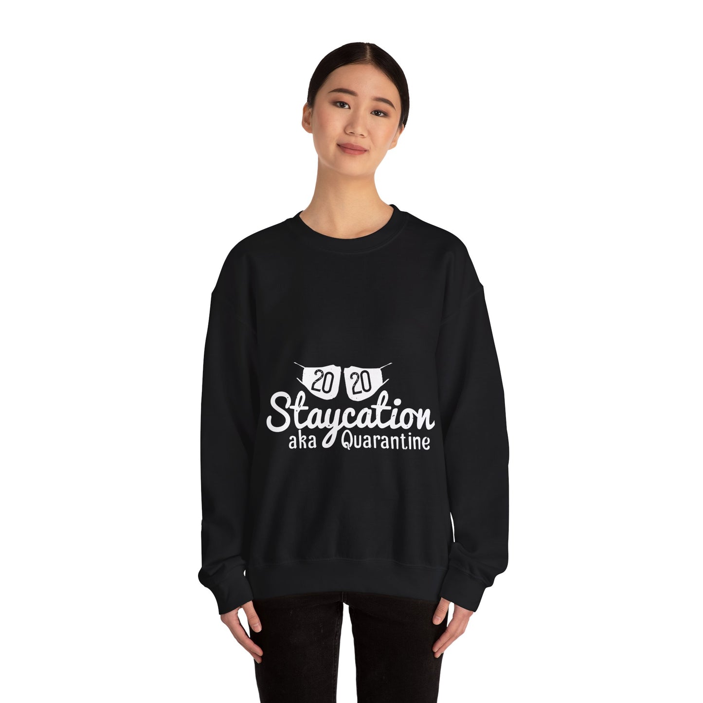 2020 staycation aka quarantine-01 — Unisex Heavy Blend Crewneck (G18000)
