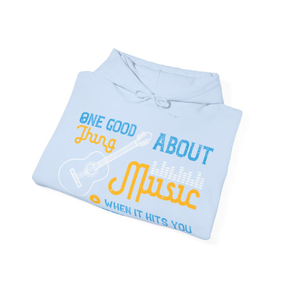 One good thing about music, when it hits you, you feel no pain-01 — Unisex Heavy Blend Hoodie (G18500)