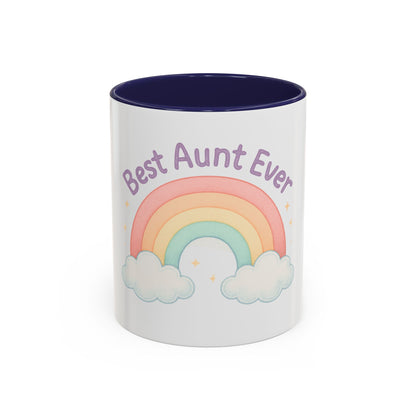 Best Aunt Ever Rainbow Coffee Mug, Gift for Aunts, 11oz, 15oz, Cute Mug, Birthday Gift, Unique Coffee Cup