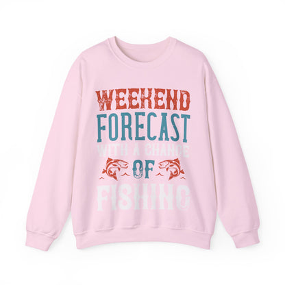 WEEKEND FORECAST WITH A CHANGE OF FISHING-01 — Unisex Heavy Blend Crewneck (G18000)
