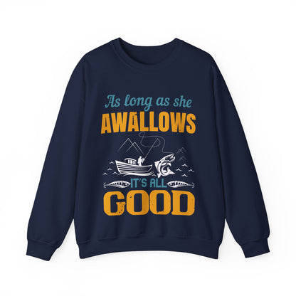 as long as she awallows itΓÇÖs all good-01 — Unisex Heavy Blend Crewneck (G18000)