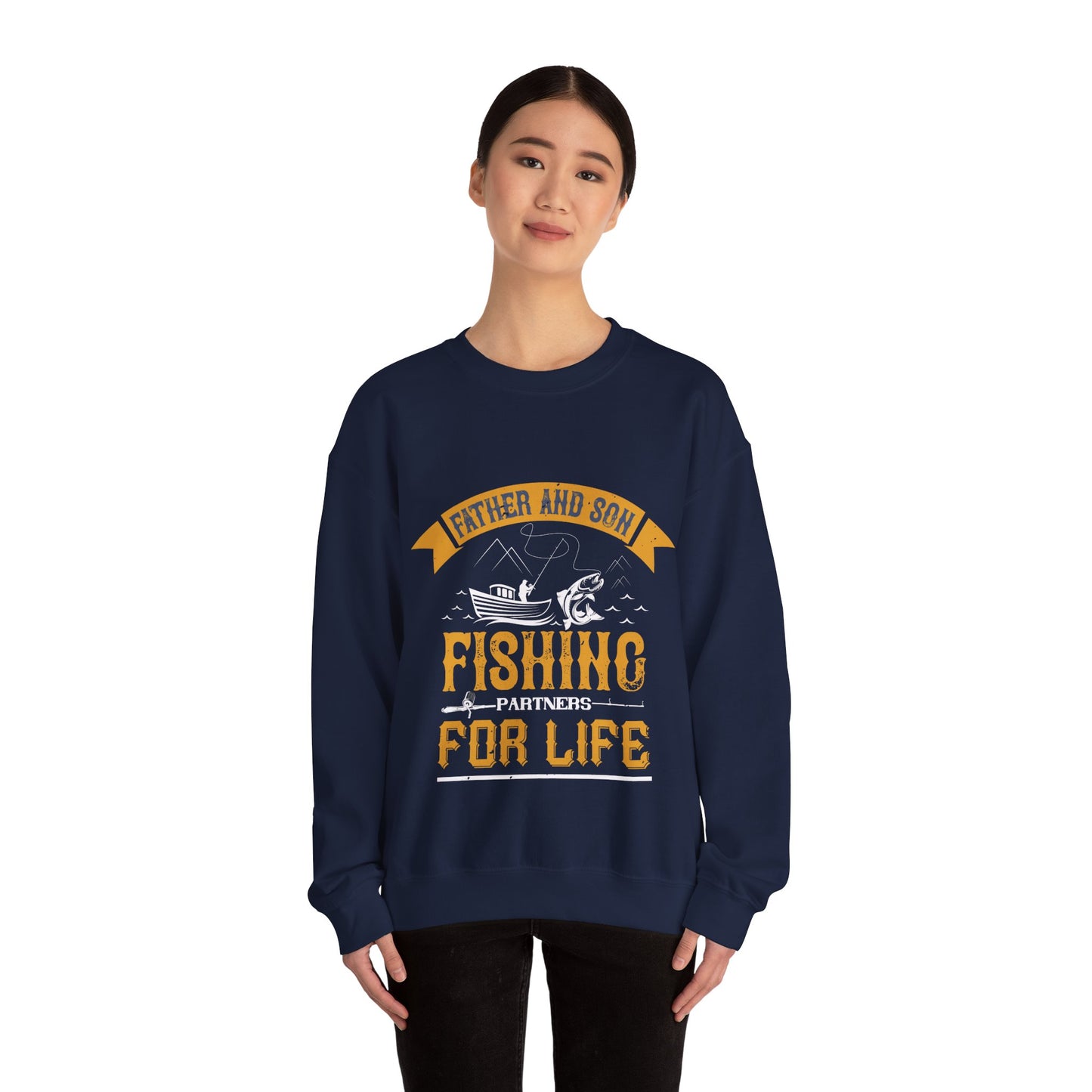 father and son fishing partners  for life-01 — Unisex Heavy Blend Crewneck (G18000)