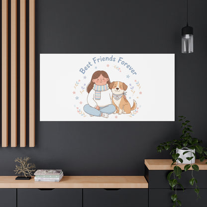 Best Friends Forever Canvas | Pet Owner Matching, Paw Print Art