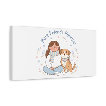 Best Friends Forever Canvas | Pet Owner Matching, Paw Print Art