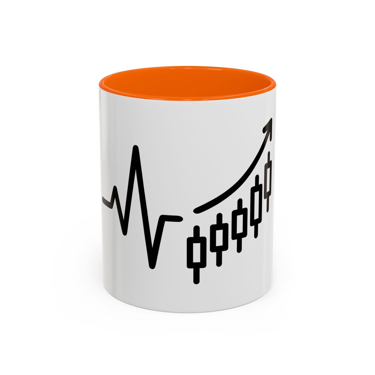 Stock Market Heartbeat Accent Coffee Mug (11, 15oz), Financial Market Trader Gift, Wall Street Investor Mug, Stock Market