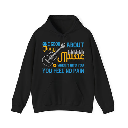 One good thing about music, when it hits you, you feel no pain-01 — Unisex Heavy Blend Hoodie (G18500)