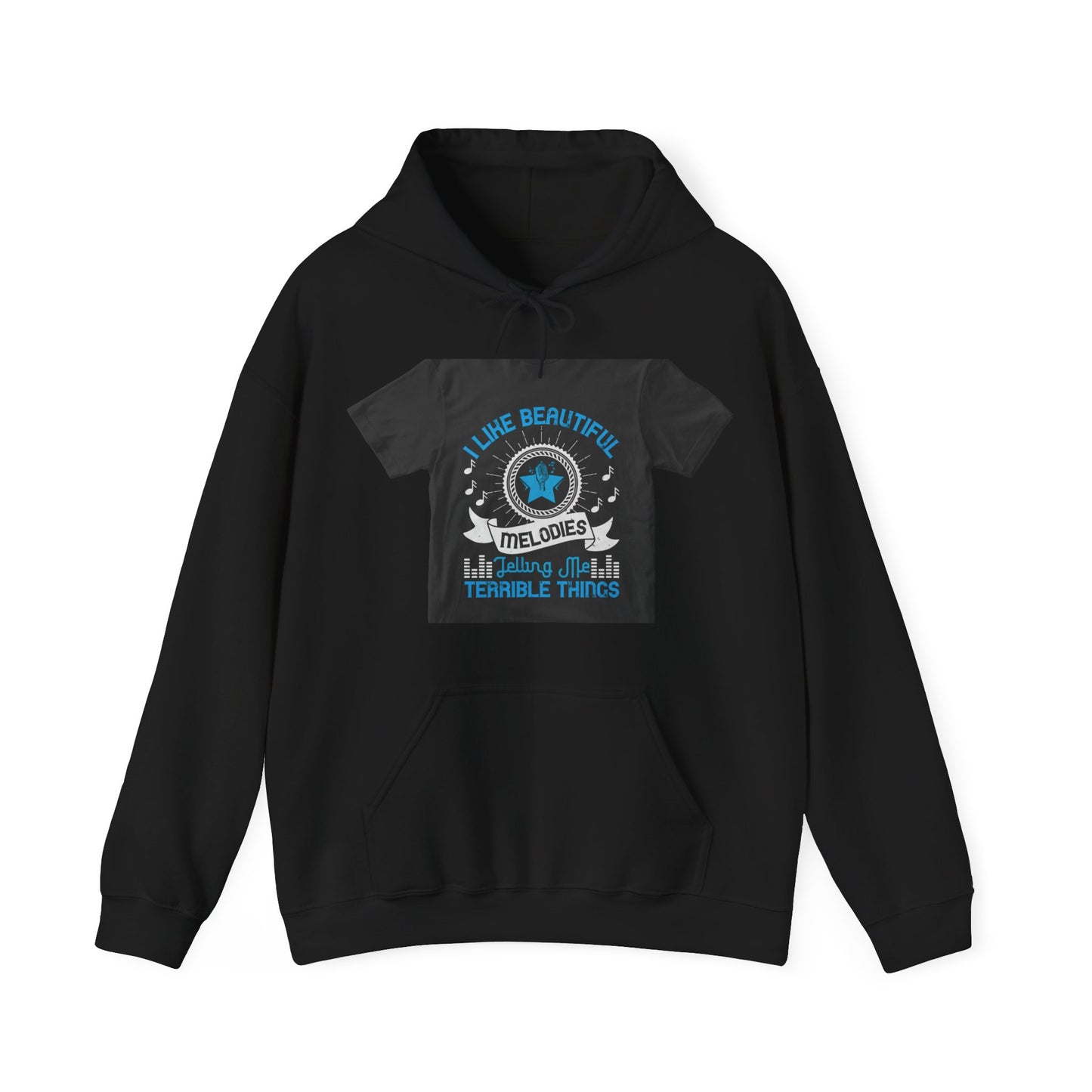 I like beautiful melodies telling me terrible things — Unisex Heavy Blend Hoodie (G18500)