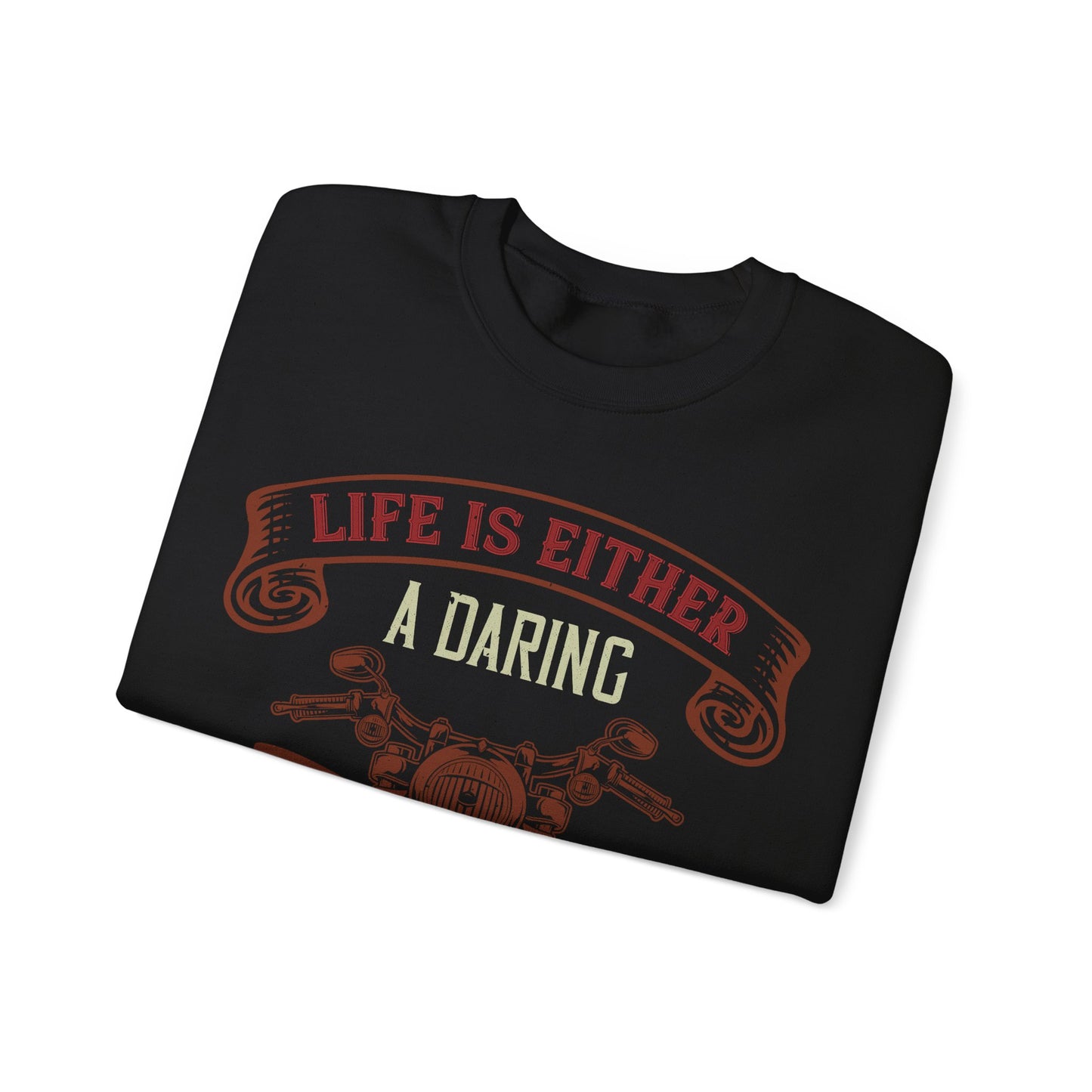 life is either a daring adventure or nothing-01 — Unisex Heavy Blend Crewneck (G18000)