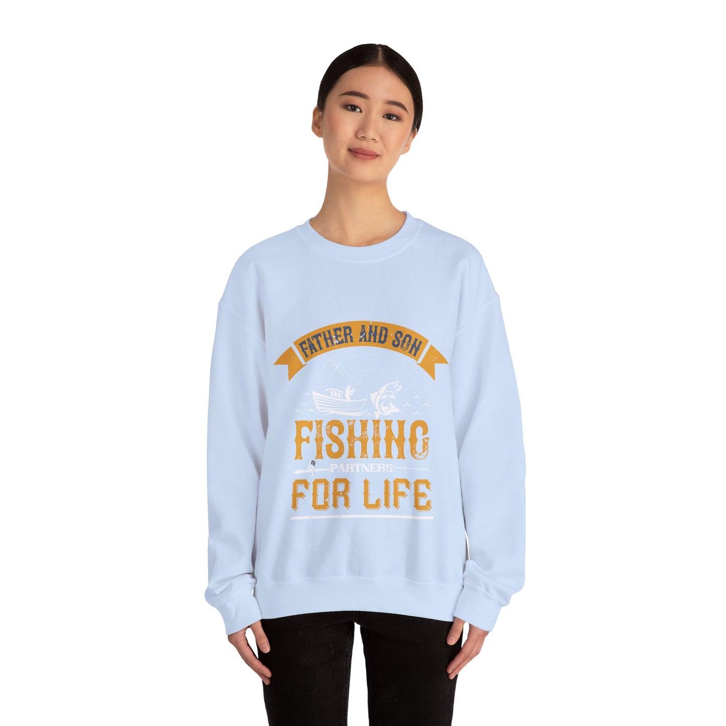 father and son fishing partners  for life-01 — Unisex Heavy Blend Crewneck (G18000)