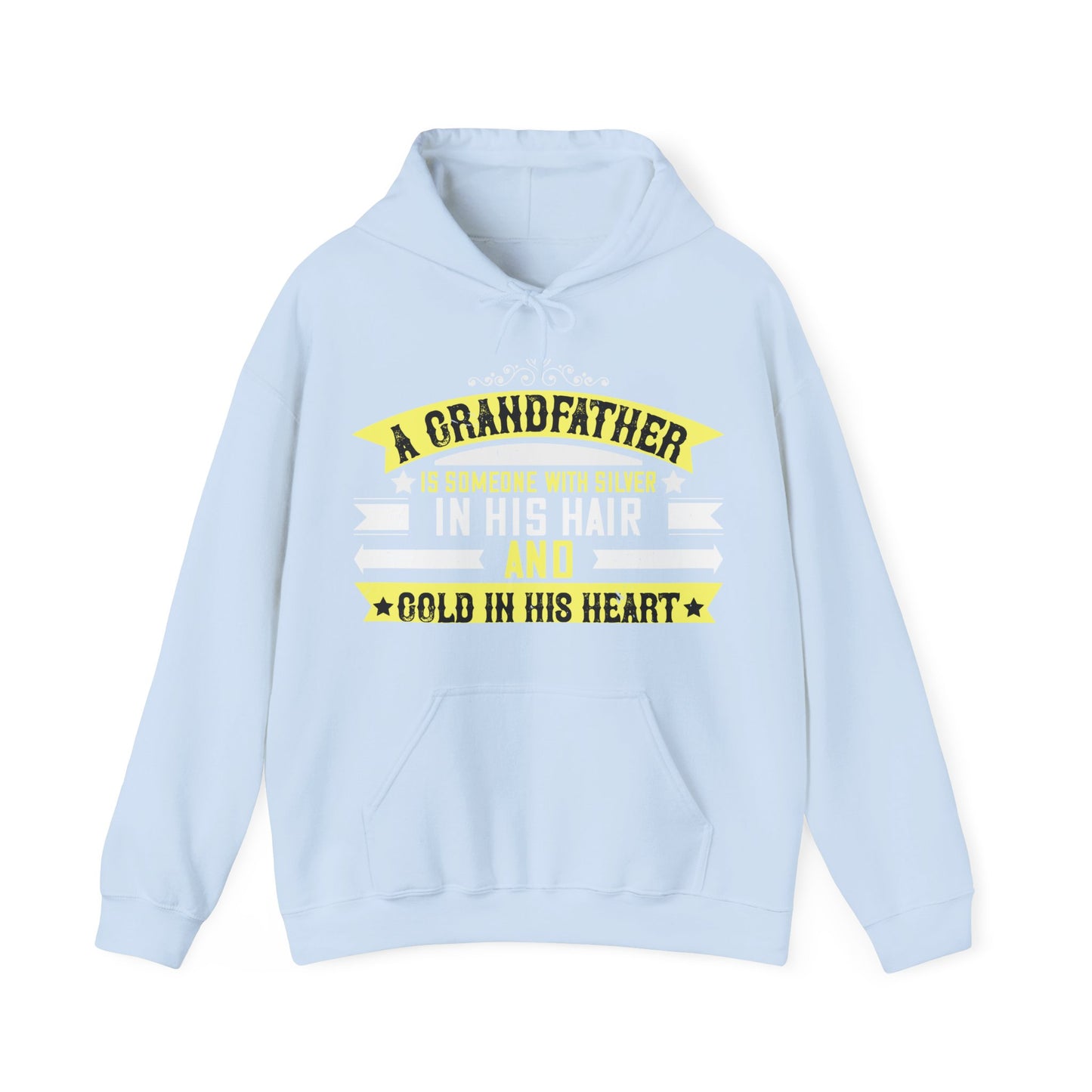 A grandfather is someone with silver-01 — Unisex Heavy Blend Hoodie (G18500)