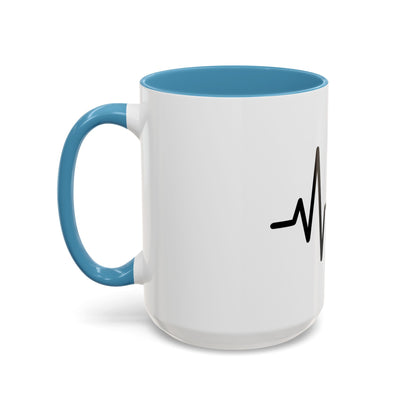 Stock Market Heartbeat Accent Coffee Mug (11, 15oz), Financial Market Trader Gift, Wall Street Investor Mug, Stock Market