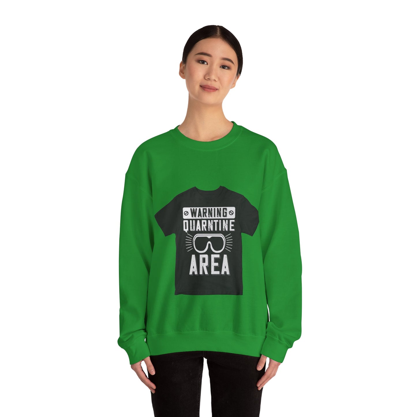 warning quarantine area — Unisex Heavy Blend Crewneck (G18000)