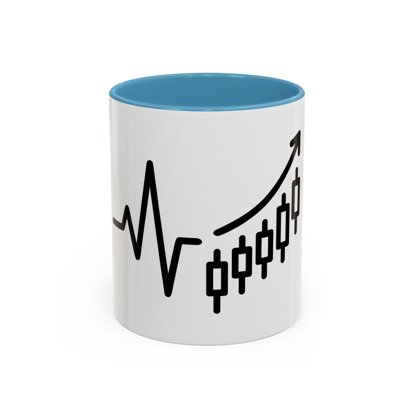 Stock Market Heartbeat Accent Coffee Mug (11, 15oz), Financial Market Trader Gift, Wall Street Investor Mug, Stock Market