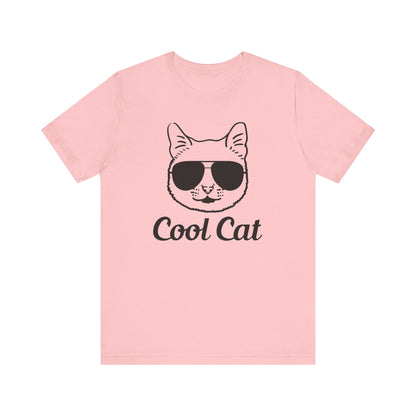 Cool Cat T-shirt, Cat Lover Tshirt, Animal Shirt, Unisex Shirt, Crewneck Shirt, Short Sleeve Tee, Gift for Him, Gift for Her