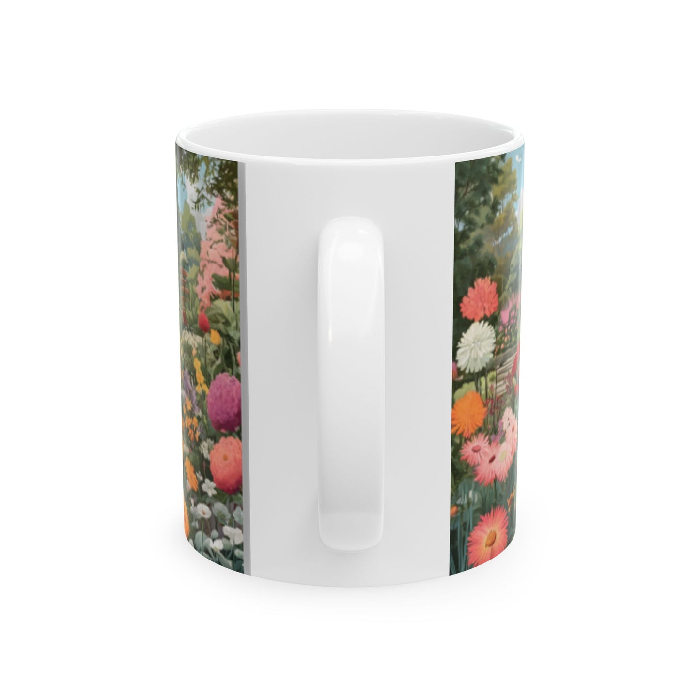 Botanical Garden Illustration Ceramic Mug - Home & Living Coffee Mugs with Botanical Art Print - 11oz/15oz Floral Design Kitchenware