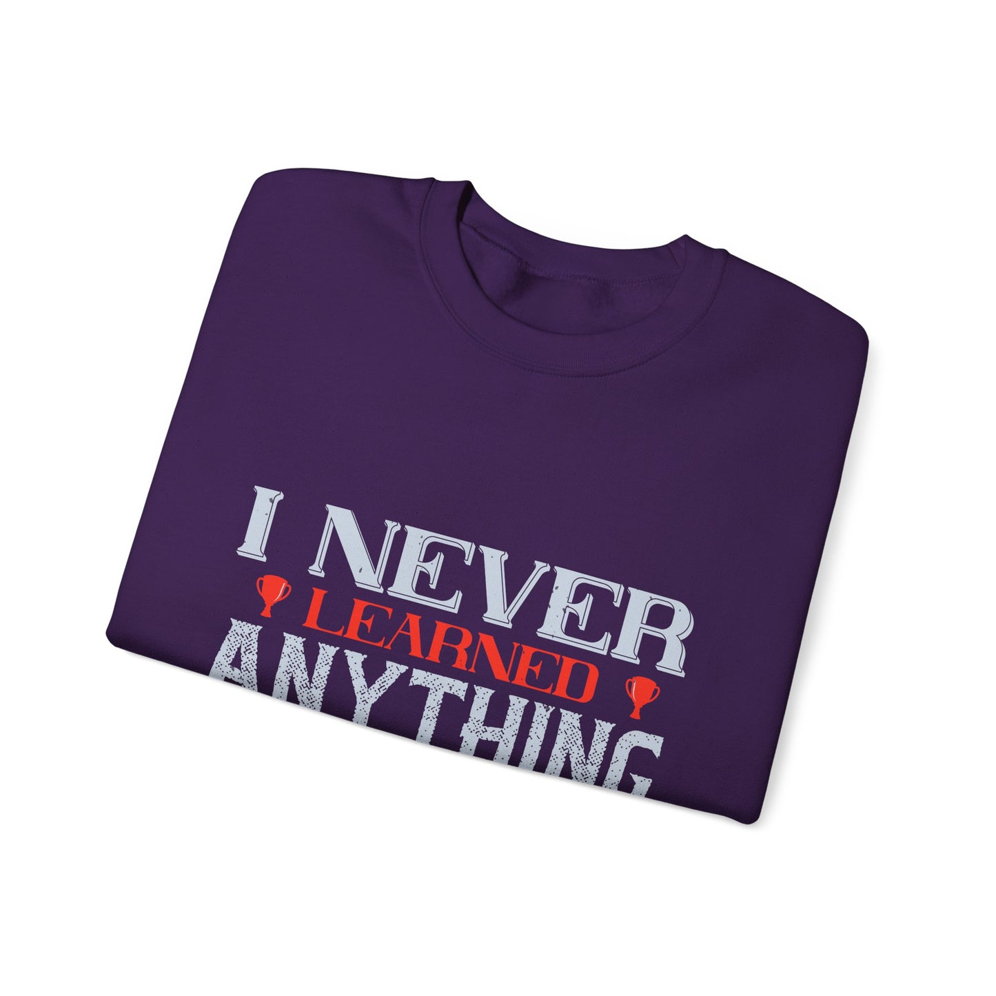 I never learned anything from a match that I won-01 — Unisex Heavy Blend Crewneck (G18000)