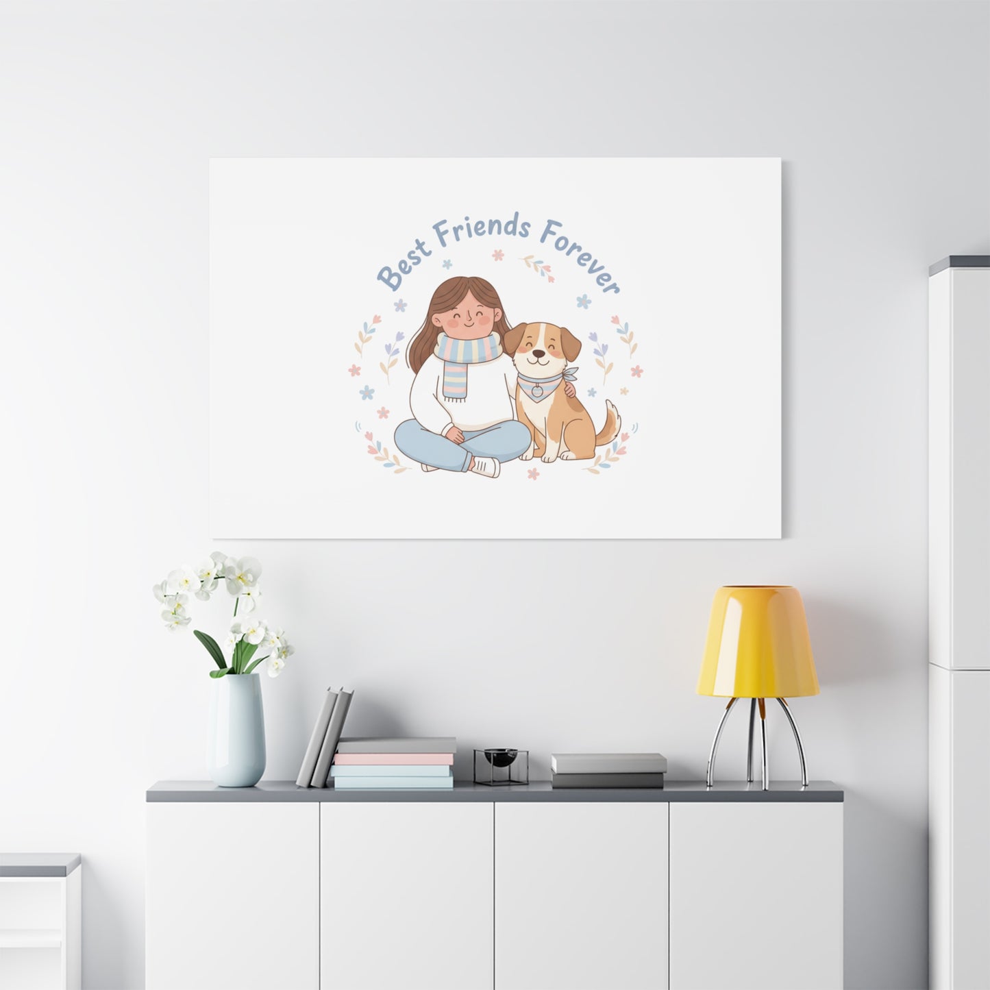 Best Friends Forever Canvas | Pet Owner Matching, Paw Print Art
