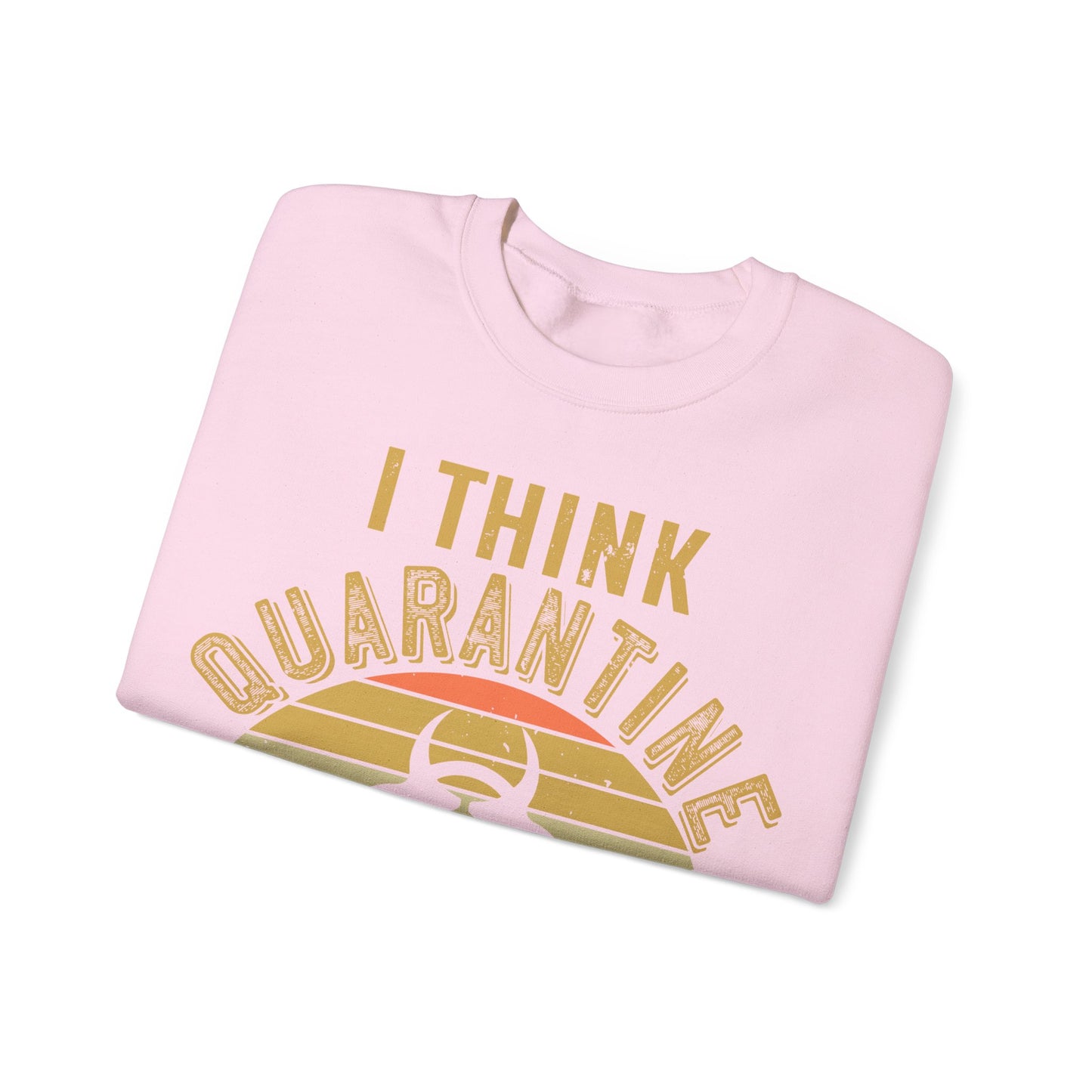 i think quarantine is spelled camping-01 — Unisex Heavy Blend Crewneck (G18000)