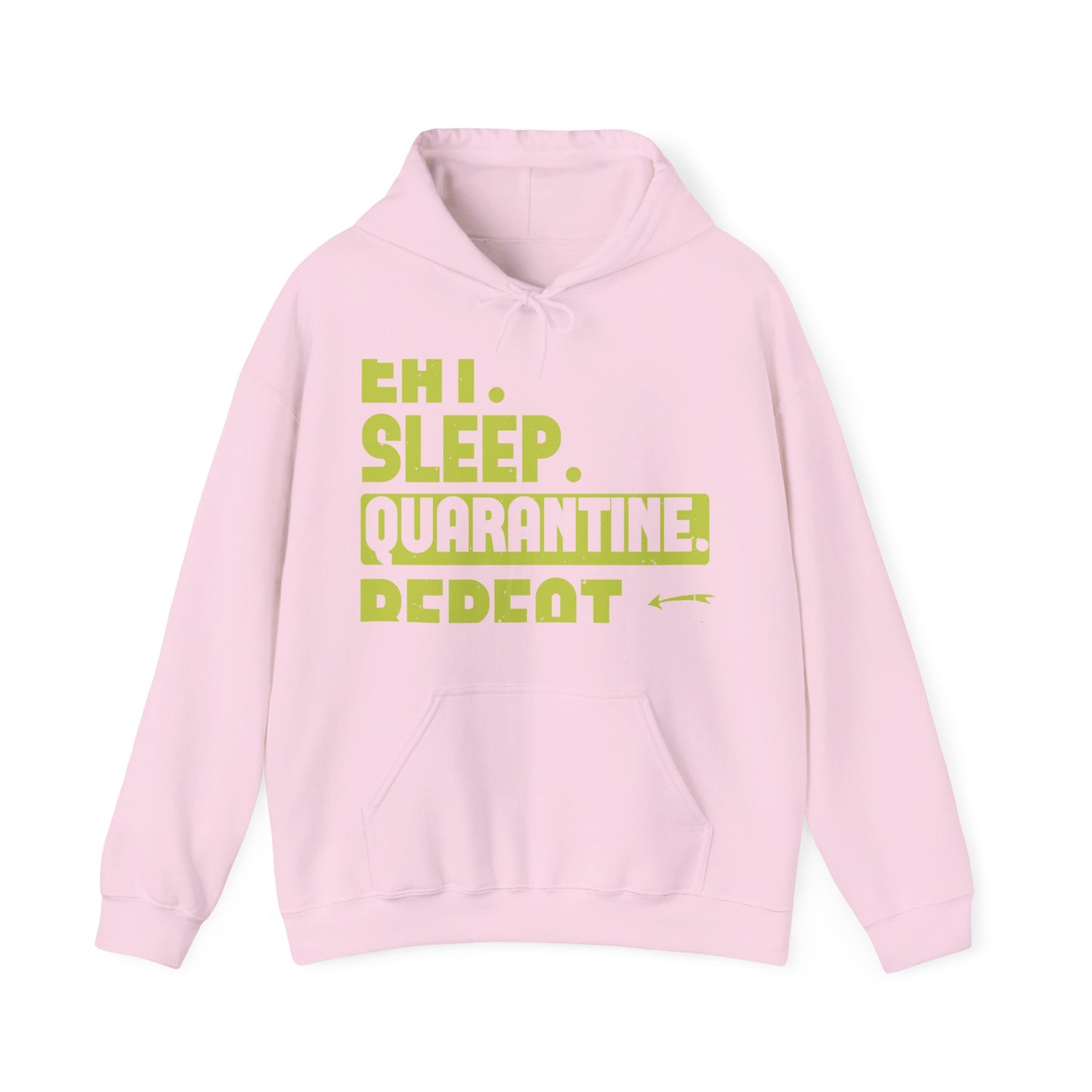 eat sleep quarantine repeat-01 — Unisex Heavy Blend Hoodie (G18500)