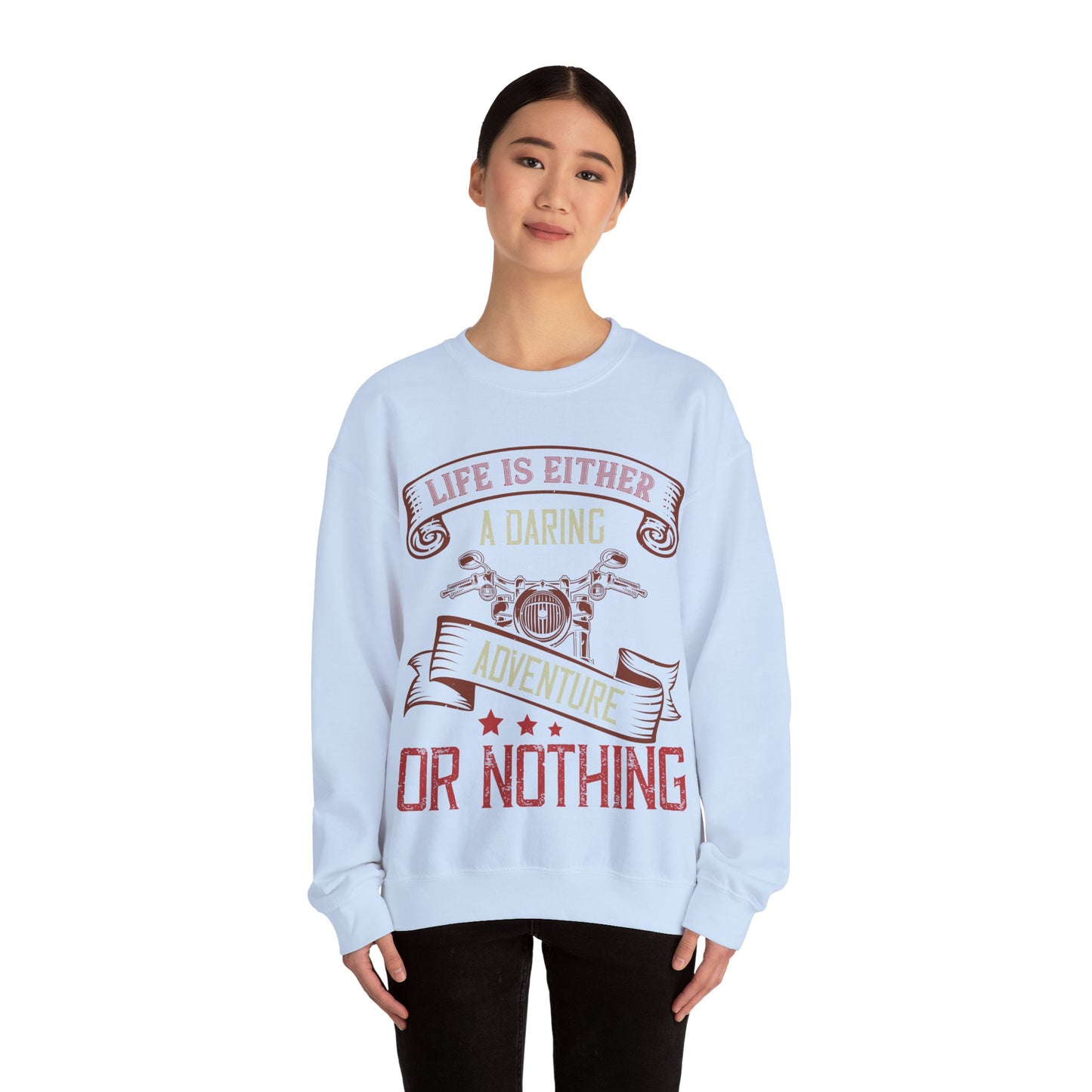 life is either a daring adventure or nothing-01 — Unisex Heavy Blend Crewneck (G18000)