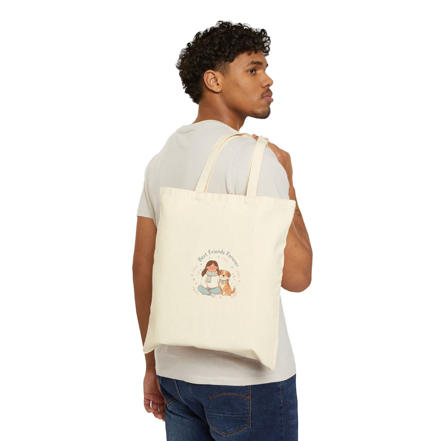 Pet & Pup Illustration Tote, paw print design, pet owner matching
