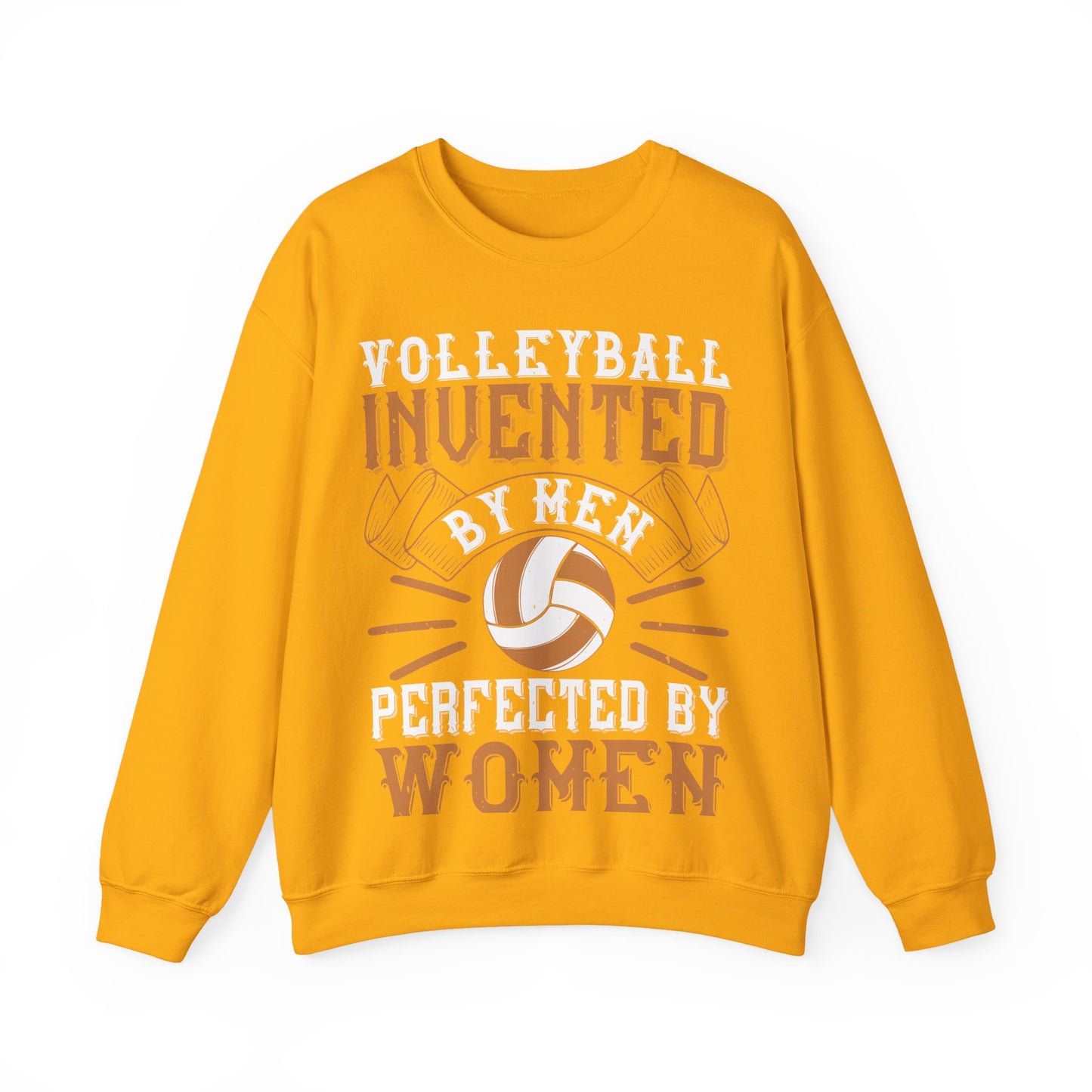 Volleyball Invented by men, perfected by women-01 — Unisex Heavy Blend Crewneck (G18000)