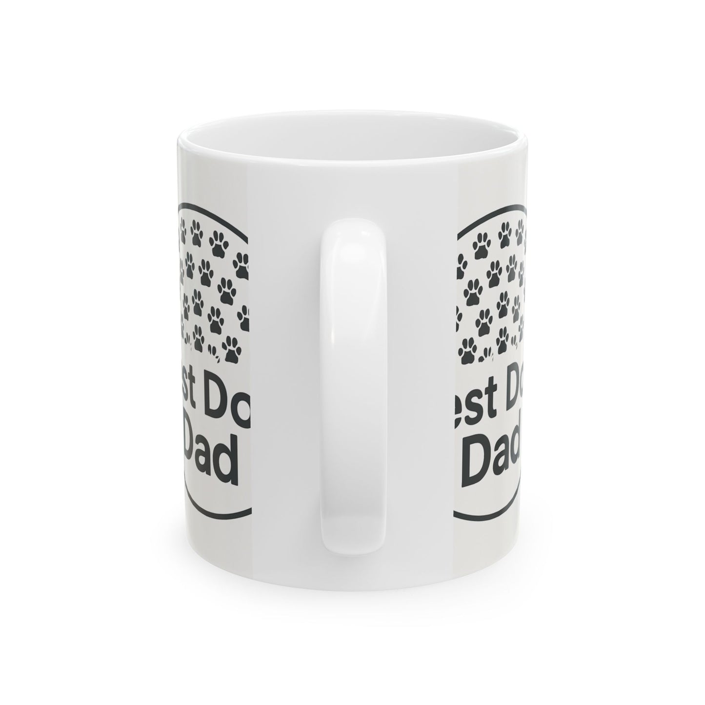 Best Dog Dad Ceramic Mug - Personalized Gift for Dog Lovers, Pet Owner Coffee Cup, 11oz 15oz, Dog Dad Gift, Paw Print Design