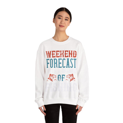 WEEKEND FORECAST WITH A CHANGE OF FISHING-01 — Unisex Heavy Blend Crewneck (G18000)