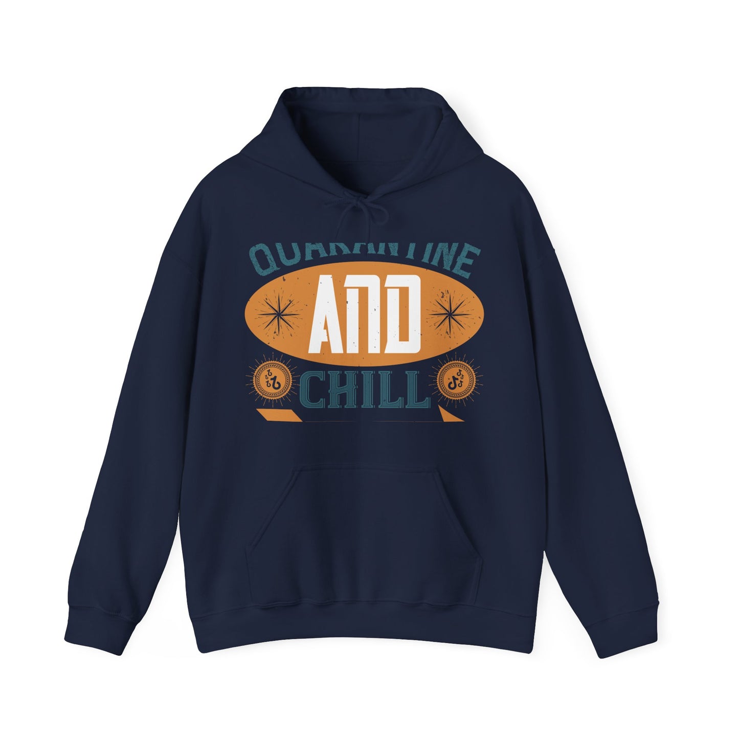 quarantine and chill-011 — Unisex Heavy Blend Hoodie (G18500)