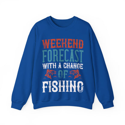 WEEKEND FORECAST WITH A CHANGE OF FISHING-01 — Unisex Heavy Blend Crewneck (G18000)