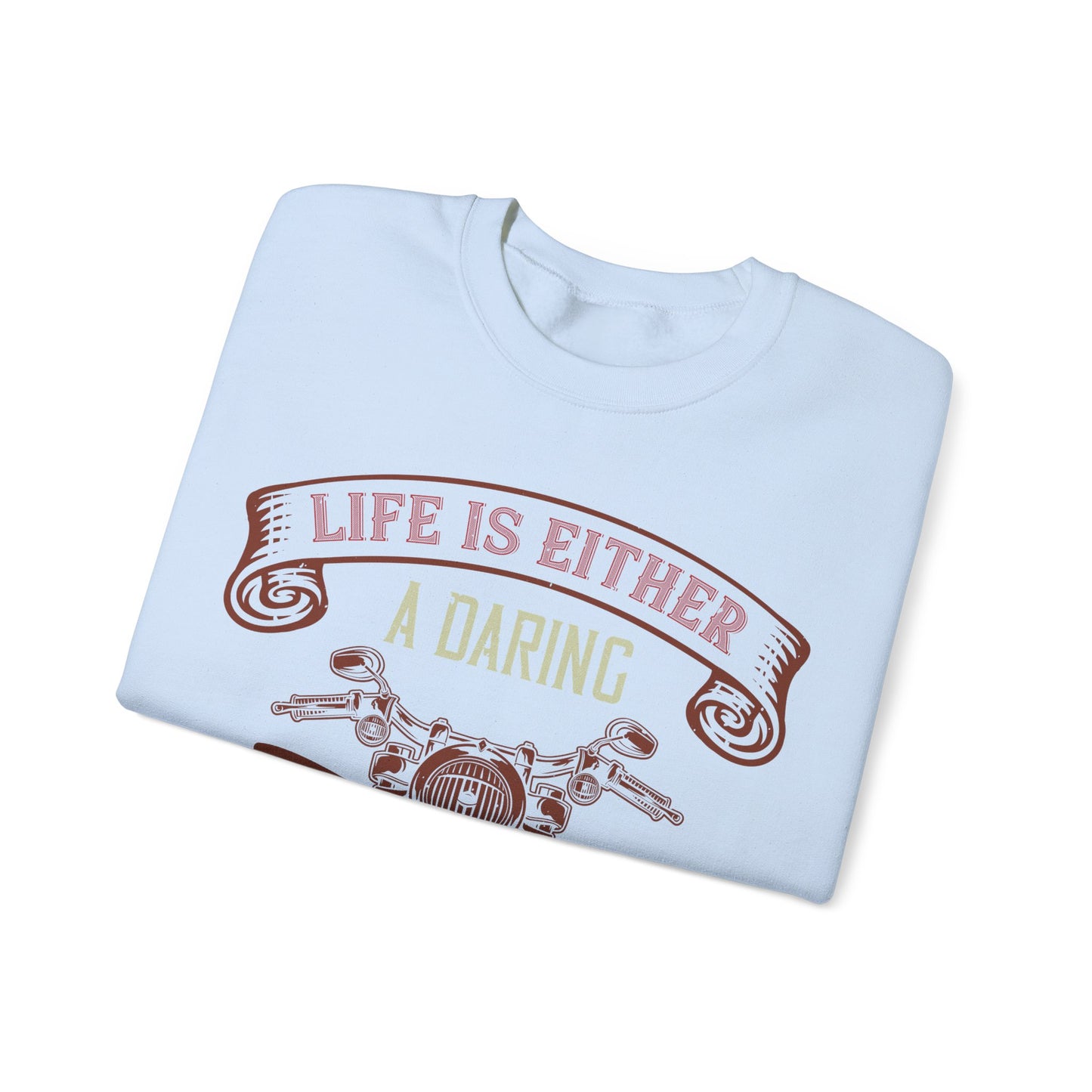 life is either a daring adventure or nothing-01 — Unisex Heavy Blend Crewneck (G18000)