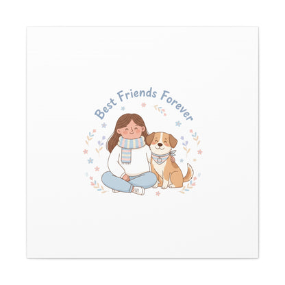 Best Friends Forever Canvas | Pet Owner Matching, Paw Print Art