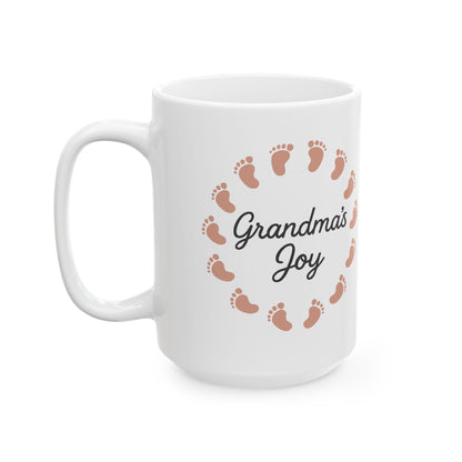 Grandma's Journey Ceramic Mug - Heartwarming Gift for Grandma, Footprint Design, Coffee Cup, Family Memories, [...]