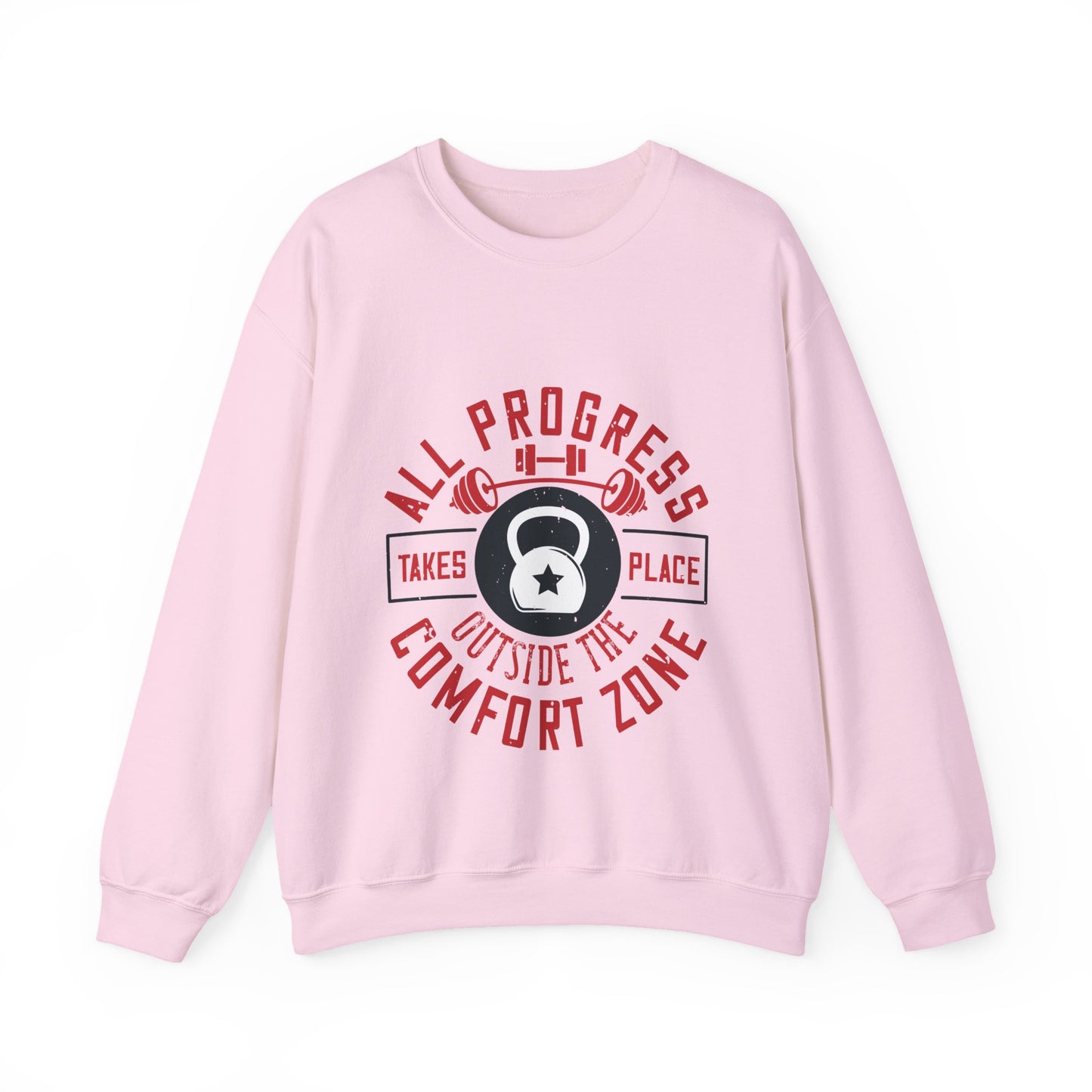 All progress takes place outside the comfort zone-01 — Unisex Heavy Blend Crewneck (G18000)