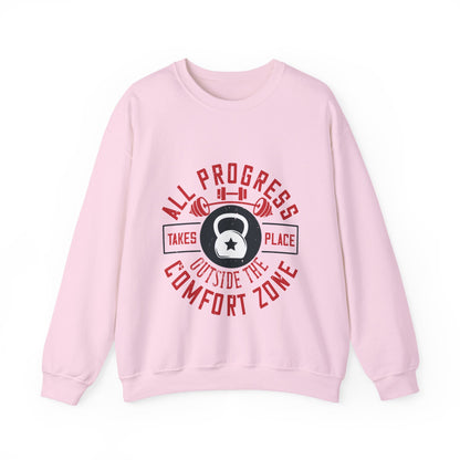 All progress takes place outside the comfort zone-01 — Unisex Heavy Blend Crewneck (G18000)