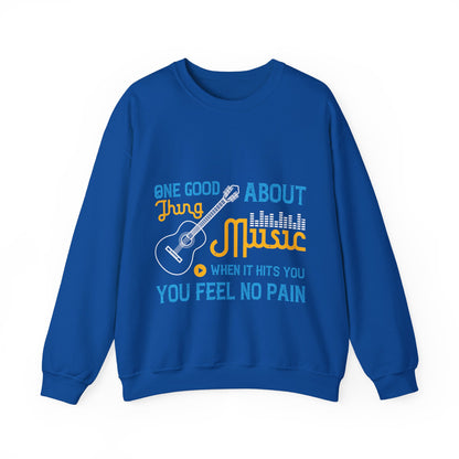 One good thing about music, when it hits you, you feel no pain-01 — Unisex Heavy Blend Crewneck (G18000)