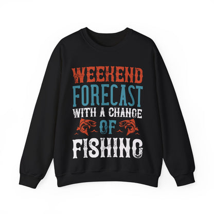 WEEKEND FORECAST WITH A CHANGE OF FISHING-01 — Unisex Heavy Blend Crewneck (G18000)