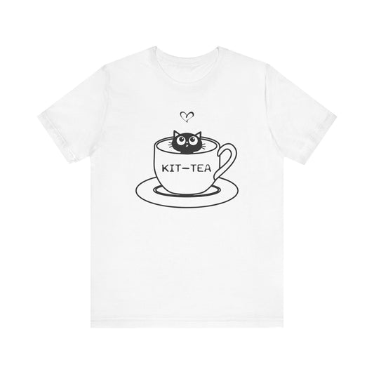 Kit Tea T-shirt, Cat Tshirt, Pet lover Shirt, Unisex Shirt, Crewneck Shirt, Short Sleeve Tee, Gift for Him, Gift for Her