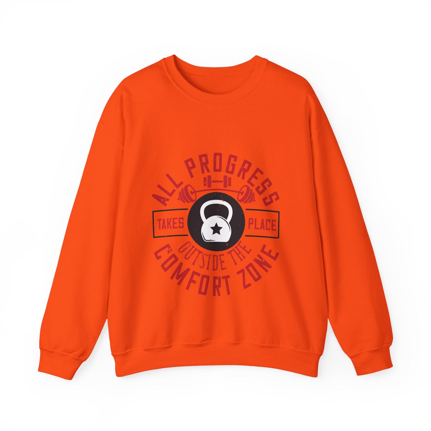 All progress takes place outside the comfort zone-01 — Unisex Heavy Blend Crewneck (G18000)