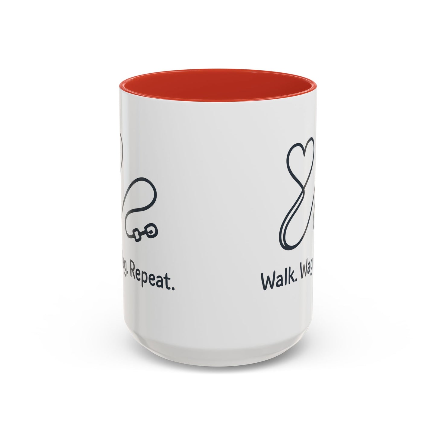 Dog Lover's Accent Coffee Mug - Walk Wag Repeat, Pet Owner Gift, Cute Dog Mug, Animal Lover Cup, Cozy Dog Mom Coffee