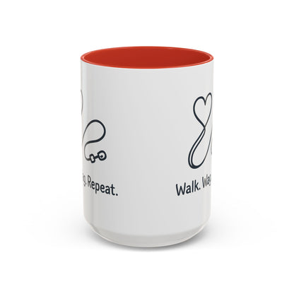 Dog Lover's Accent Coffee Mug - Walk Wag Repeat, Pet Owner Gift, Cute Dog Mug, Animal Lover Cup, Cozy Dog Mom Coffee