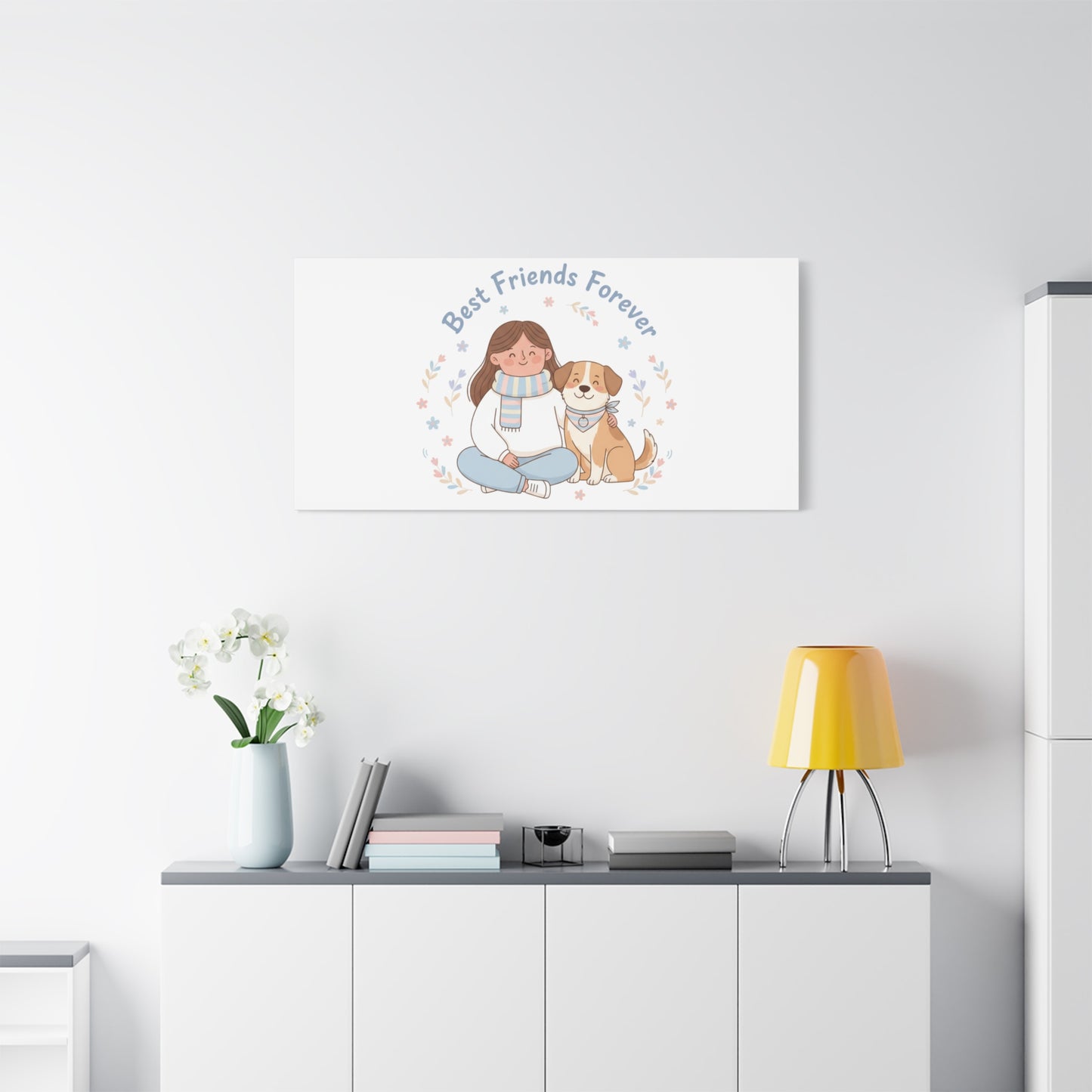 Best Friends Forever Canvas | Pet Owner Matching, Paw Print Art