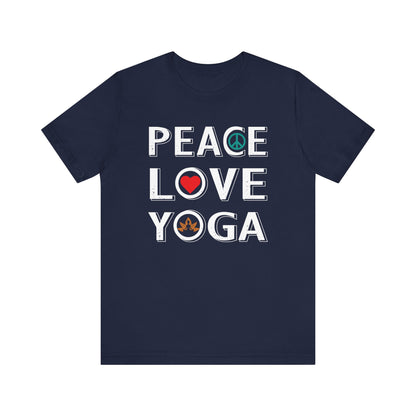 Peace Love Yoga T-shirt, Yoga Tshirt, Meditation Shirt, Peace Unisex Shirt, Crewneck Shirt, Short Sleeve Tee, Gift for Him, Gift for Her