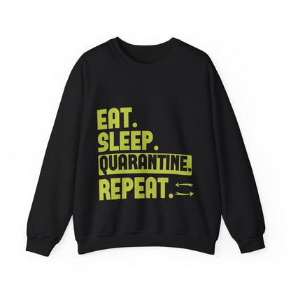 eat sleep quarantine repeat-01 — Unisex Heavy Blend Crewneck (G18000)