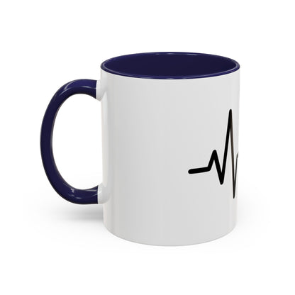 Stock Market Heartbeat Accent Coffee Mug (11, 15oz), Financial Market Trader Gift, Wall Street Investor Mug, Stock Market