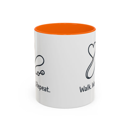 Dog Lover's Accent Coffee Mug - Walk Wag Repeat, Pet Owner Gift, Cute Dog Mug, Animal Lover Cup, Cozy Dog Mom Coffee