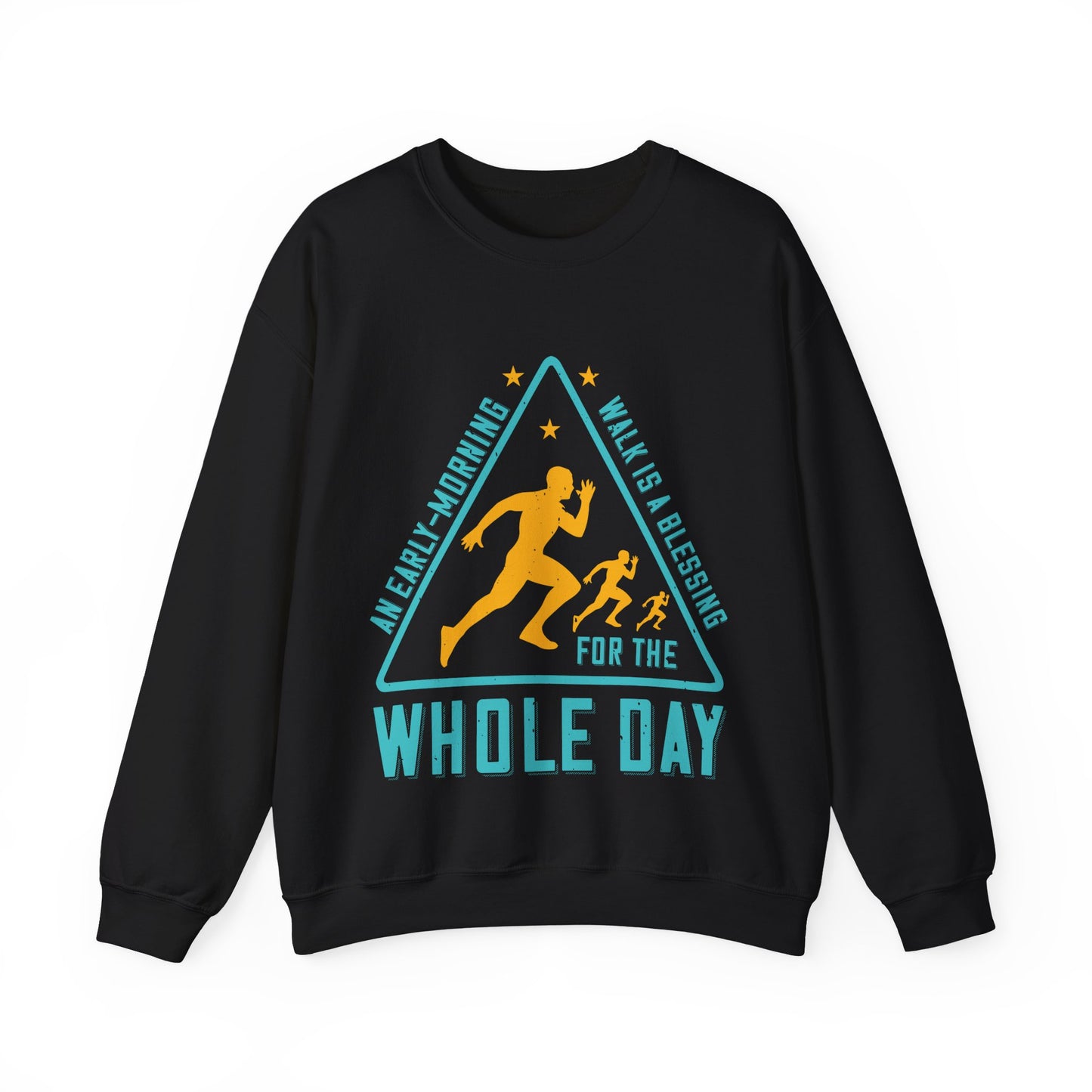 An early-morning walk is a blessing for the whole day-01 — Unisex Heavy Blend Crewneck (G18000)