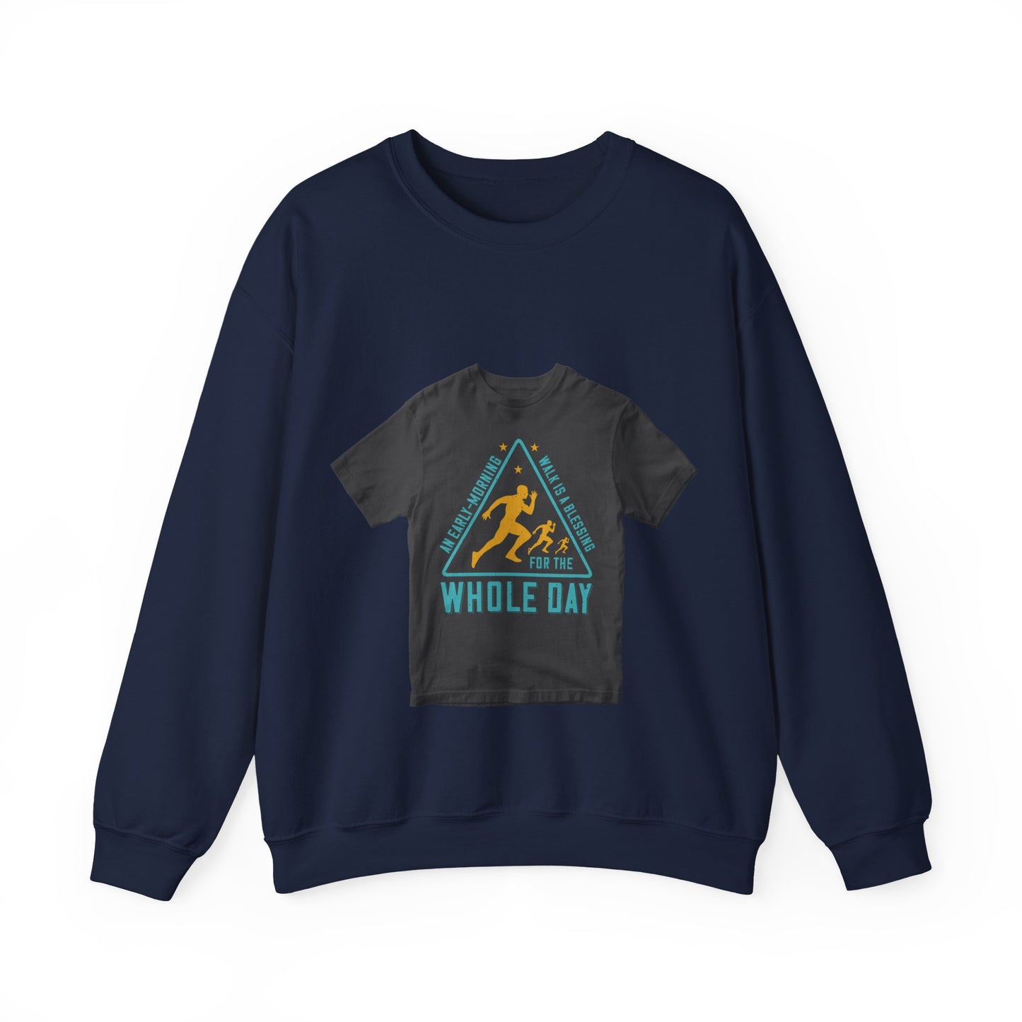 An early-morning walk is a blessing for the whole day-0 — Unisex Heavy Blend Crewneck (G18000)