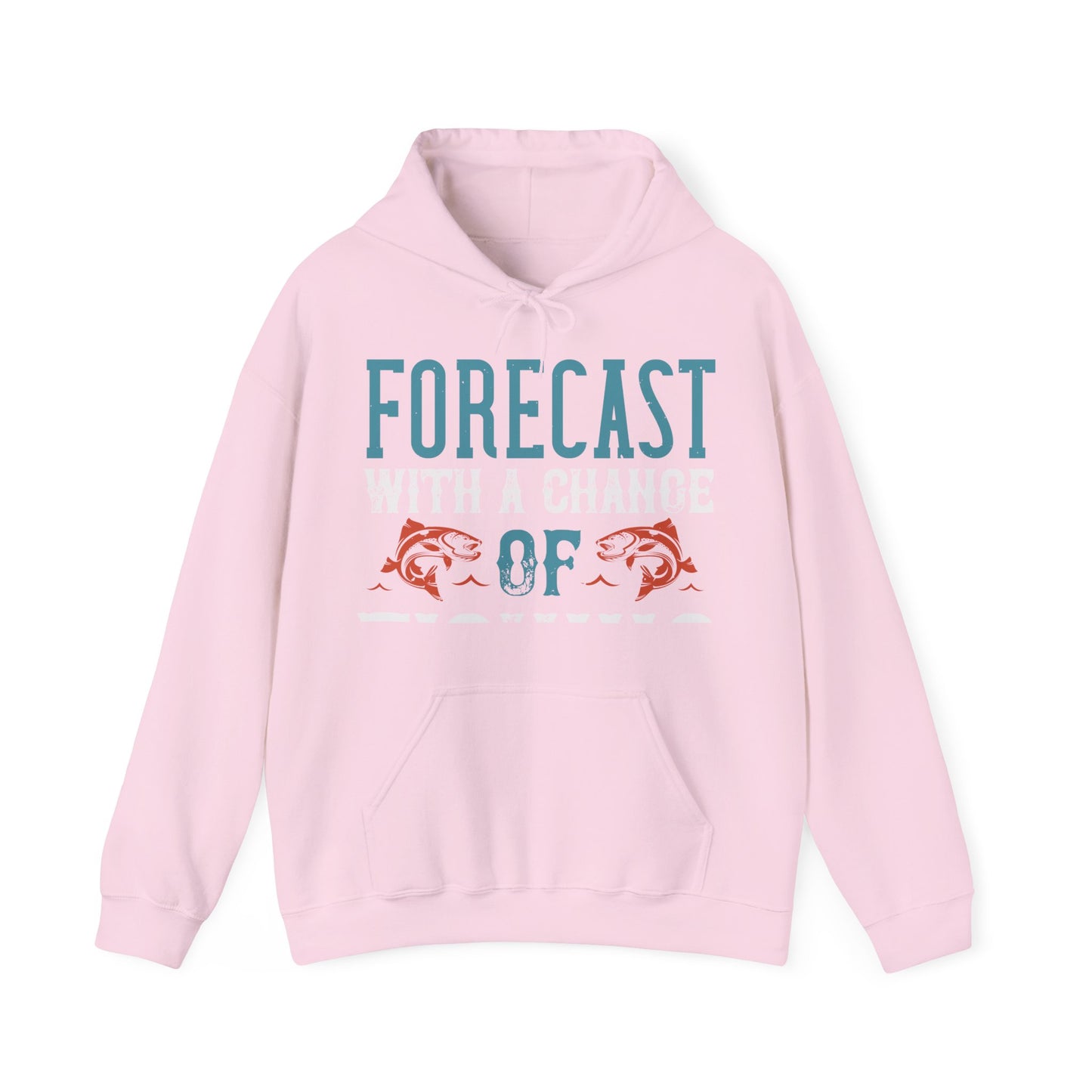 WEEKEND FORECAST WITH A CHANGE OF FISHING-01 — Unisex Heavy Blend Hoodie (G18500)