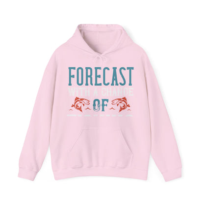 WEEKEND FORECAST WITH A CHANGE OF FISHING-01 — Unisex Heavy Blend Hoodie (G18500)